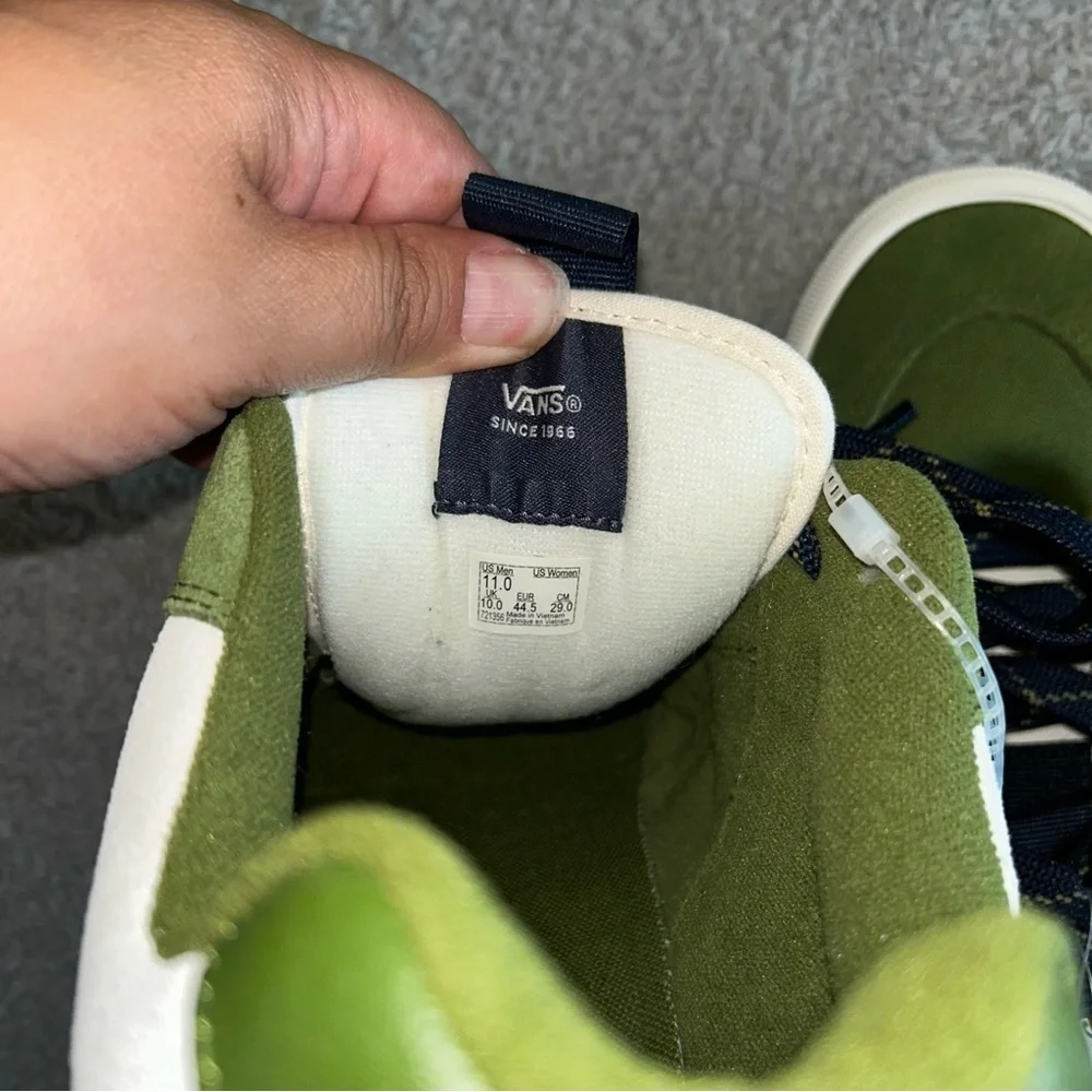 Vans Olive and White Sneakers
